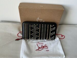 Christian Louboutin Black Wallet w/Gold and Silver Studs